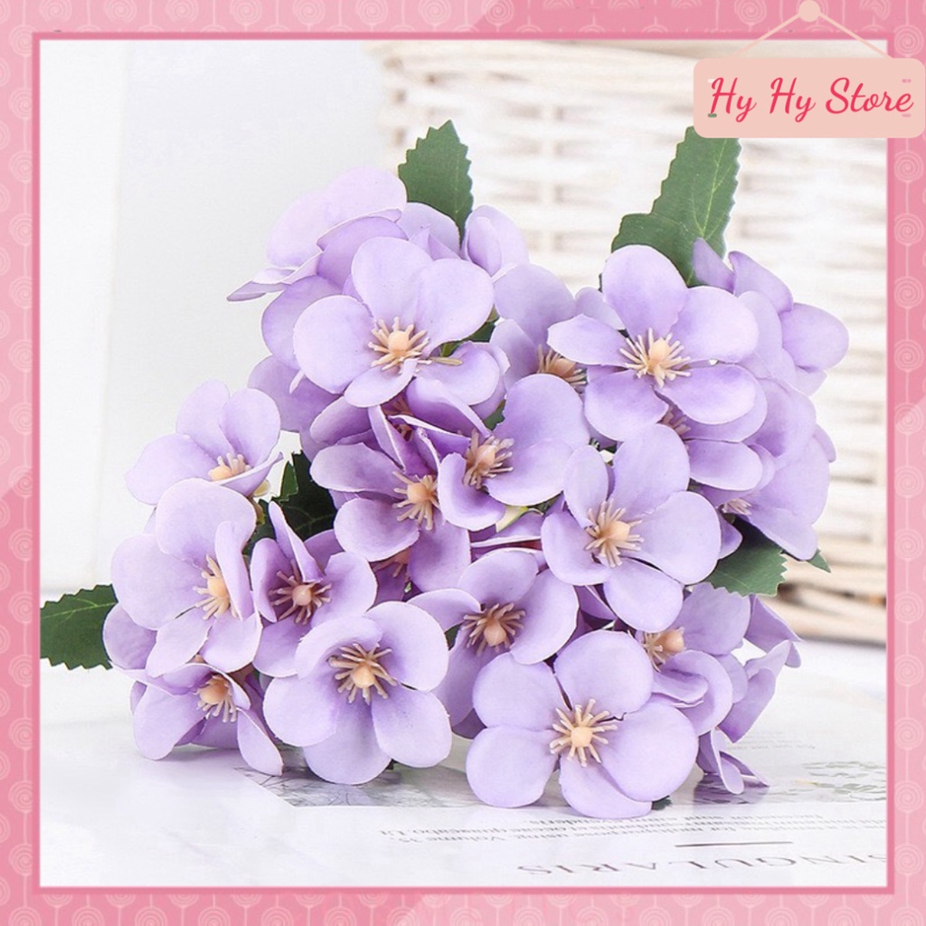 [29x22cm] Cành Hoa Hải Đường nhiều màu trang trí sự kiện tiệc trà Hy Hy Store Hy Hy Store