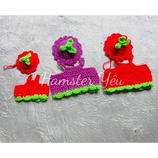 Combo trang phục đồ len - mũ; nón; váy áo cho chuột hamster/sóc đất/ sóc bay …- #Hamster_Yêu