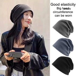 Kl * Mũ beanie Trùm Đầu Màu Trơn Co Giãn Cao Không Vành Thoải Mái Thời Trang Xuân Thu Dành Cho Nam Nữ