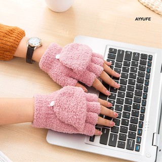 Găng tay dệt kim Ye.Z Găng tay nửa ngón Găng tay mùa đông ấm cúng để viết và gõ Găng tay mềm mại và chống trượt ấm áp cho thời tiết lạnh