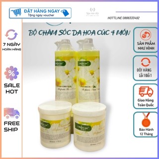 Bộ chăm sóc da hoa cúc 4 món dùng , spa thẩm mỹ viện