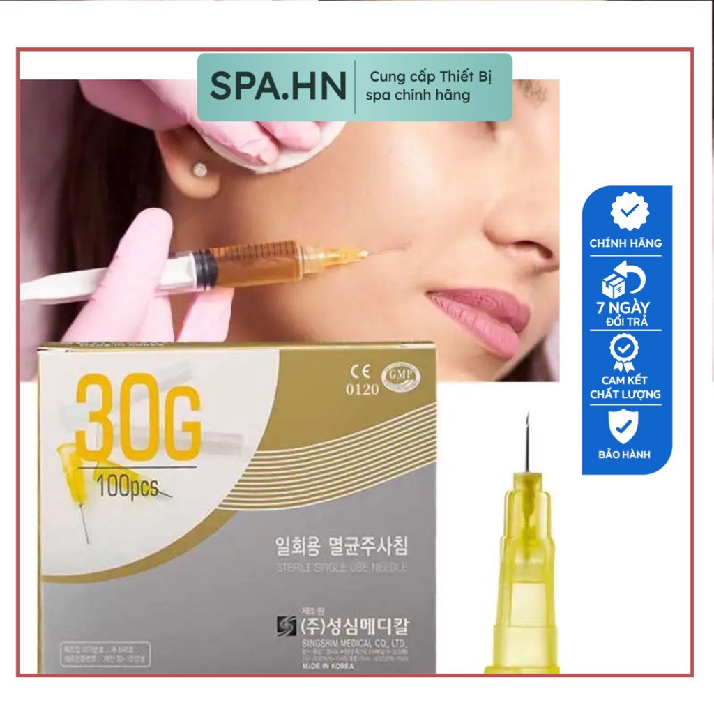 LẺ Đầu kim tiêm dưỡng chất meso 30G 32G 34G 1.5MM 2.5MM 4MMcủa hãng Sungshim Hàn Quốc 4mm, 13mm