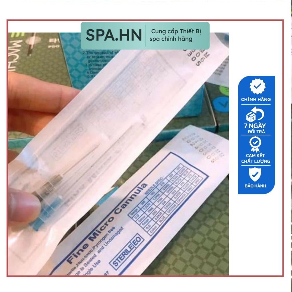 1 Kim đầu tù Cannula tiêm Filler 23G, 25G, 27G, 18G sẵn kim mồi canula