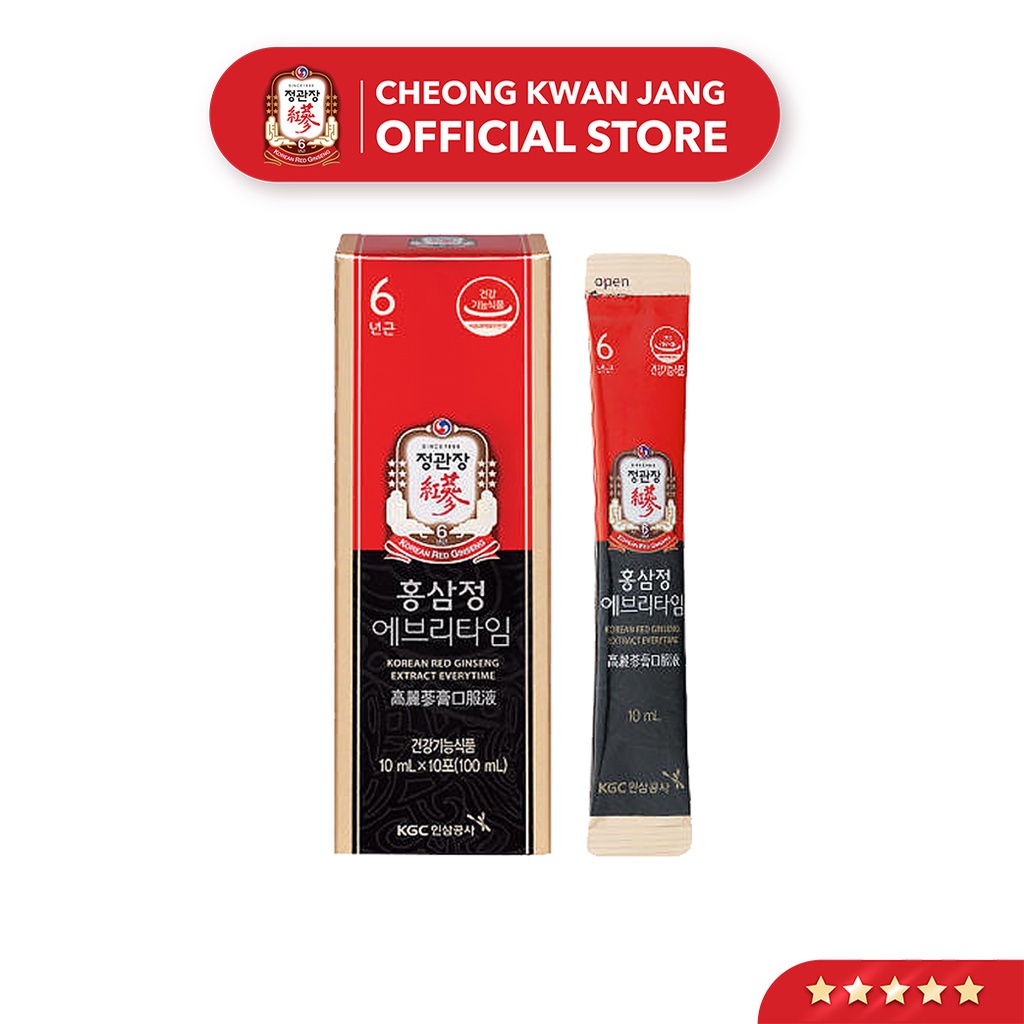 Hồng Sâm Hàn Quốc Tinh Chất Pha Sẵn KGC Cheong Kwan Jang EveryTime Original 10 ml x 10 gói