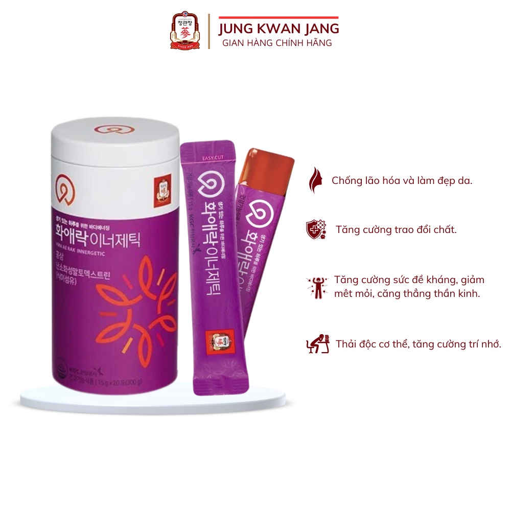 Thạch Hồng sâm Dành cho Phụ nữ KGC Cheong Kwan Jang Hwa Ae Rak Innergetic hộp 15g x 20 gói