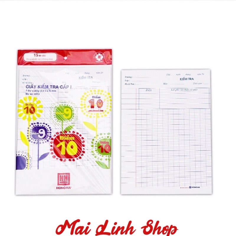 Giấy kiểm tra 4 oly Hồng Hà