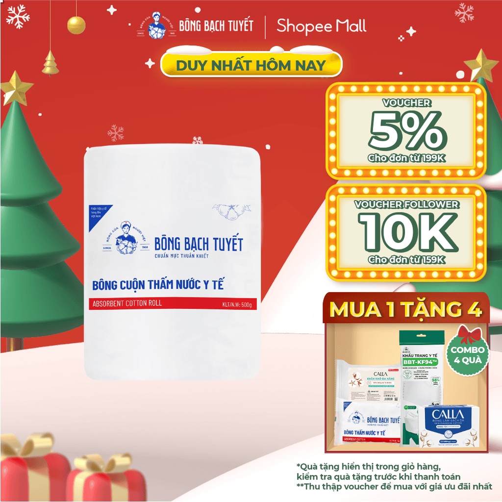 Bông y tế Bạch Tuyết 500gr - M