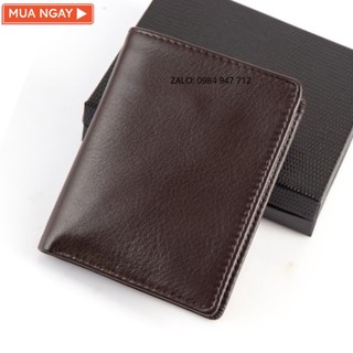 Ví nam, ví da nam dáng đứng da bò 100% nguyên miếng cao cấp - bh 12 tháng