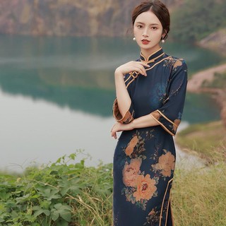 Sườn Xám Cách Tân Phong Cách Trung Hoa Cổ Điển Thiết Kế Mới Cao Cấp Thời Trang Dành Cho Mùa Thu