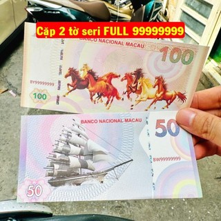 Cặp Tiền Phong Thuỷ Seri Full 8, Full 9 : Thuận Buồm Xuôi Gió - Mã Đáo Thành Công Lưu Niệm Macau Siêu Đẹp