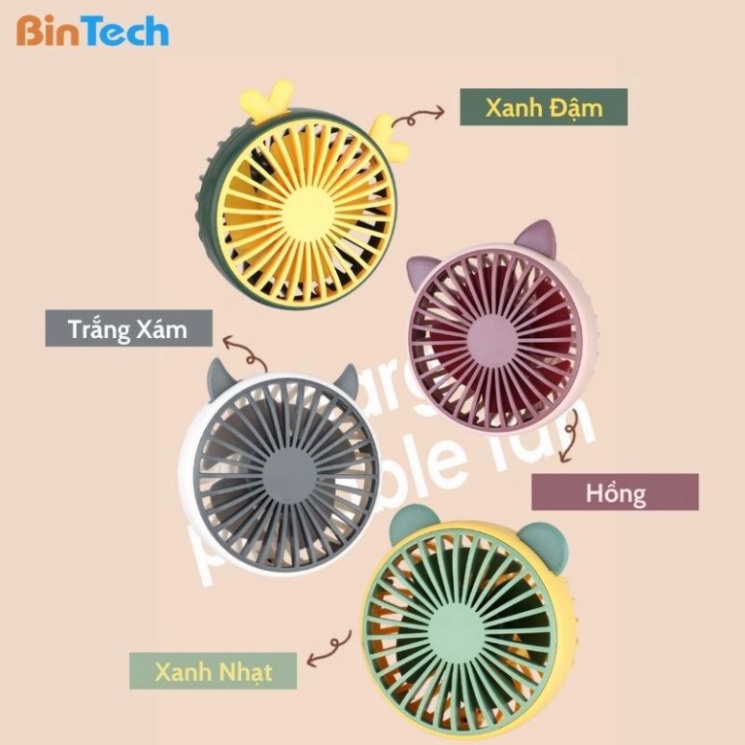 Quạt đeo cổ mini làm mát thông minh 360 độ - Quạt treo cổ tích điện 3 chế độ pin 4000mAh sạc USB tiện lợi