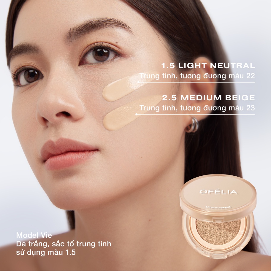 Set 2 Phấn Nước Mịn Lì Lâu Trôi OFÉLIA Uncovered Longwear Cushion SPF50+/PA++++ (2x12g)