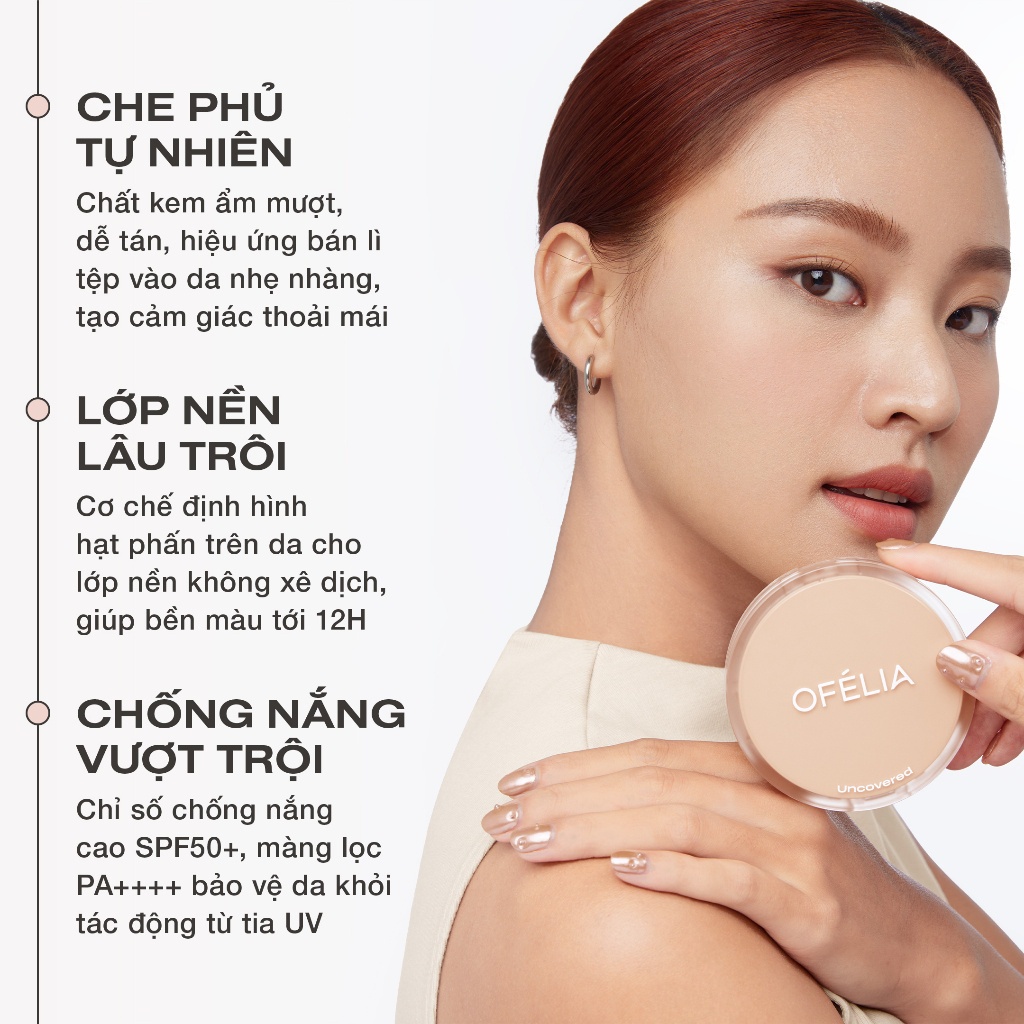 Set 2 Phấn Nước Mịn Lì Lâu Trôi OFÉLIA Uncovered Longwear Cushion SPF50+/PA++++ (2x12g)