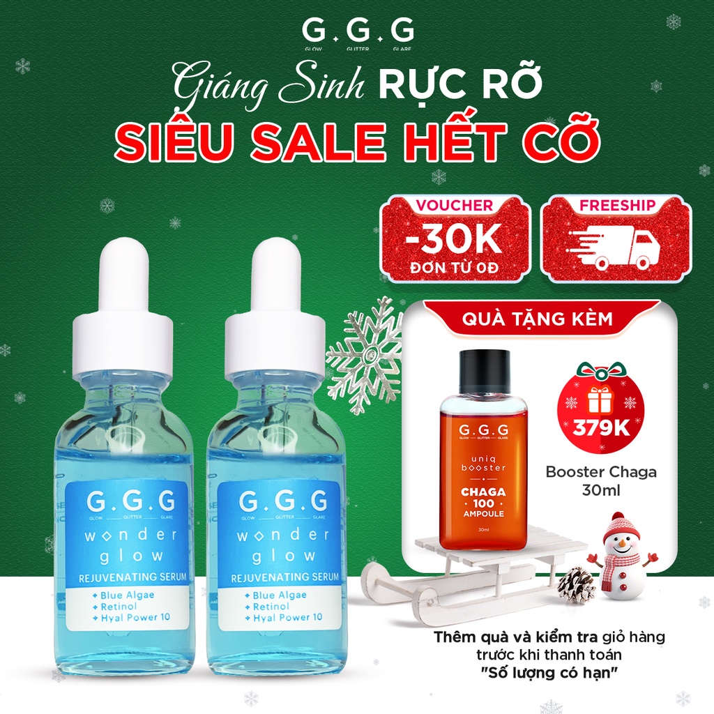 Combo 2 serum Cấp Ẩm Sâu Mờ Nếp Nhăn 10% Hyaluronic Acid GGG Wonder Glow Rejuvenating 30ml