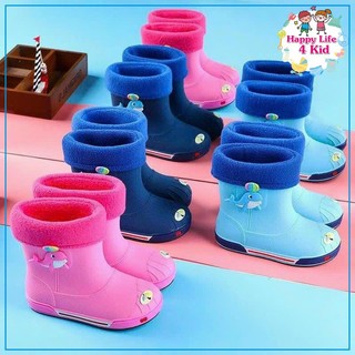 Ủng đi mưa cho bé, giày nhựa đi mưa, giày chống trượt cho bé, ủng đi mưa cute họa tiết cá voi - Happy Life 4Kid