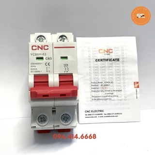 Aptomat cnc 2 pha 63a ycb6h-63 2p c63, cầu dao tự động hãng cnc electric hàng chính hãng
