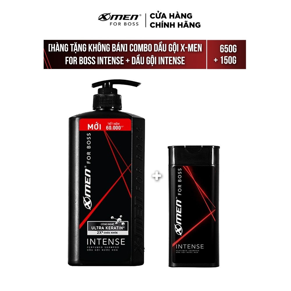 Combo Dầu gội X-Men for Boss Intense 650g + Dầu gội Intense 150g