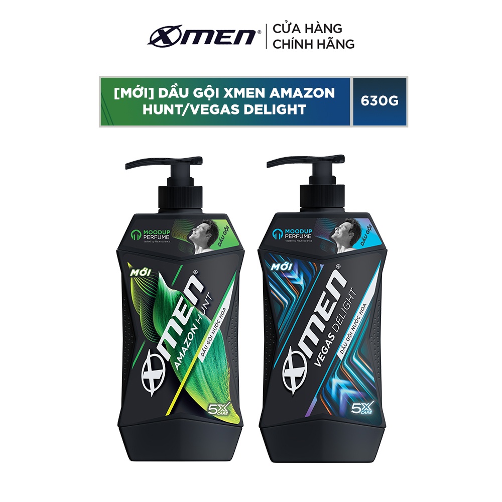 Dầu gội Xmen Amazon Hunt/Vegas Delight 630g - Công nghệ mùi hương giúp tinh thần phấn chấn