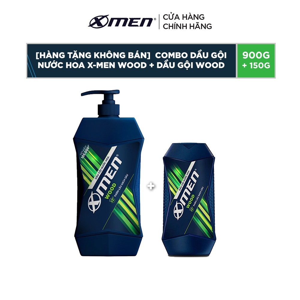 [MUA 1 TẶNG 1] Combo Dầu gội nước hoa X-Men Wood 900g + Dầu gội wood 150g