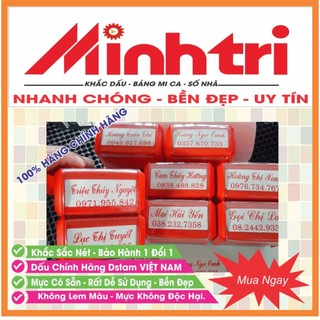 Khắc con dấu tên rõ nét, bên đẹp, mộc tên, có sẵn mực ,nội dung theo yêu cầu,