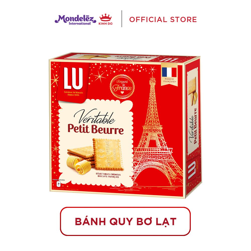 [MUA 2 GIẢM THÊM 25K] Bánh Quy Bơ Pháp LU Veritable Petit Beurre, hộp 600g 12-14/12