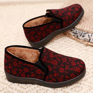 Giày Bông Nhung Giữ Ấm Chống Trượt Cho Bà Già Mùa Đông, Giày Bệt Cho Bà Già