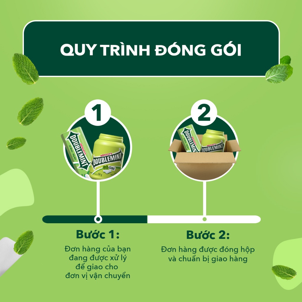 Combo 4 hũ kẹo Sing-gum Doublemint hương bạc hà hũ 40 viên