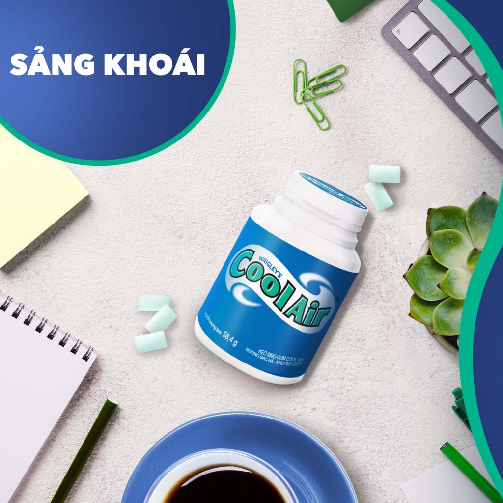 Combo 2 Hũ Kẹo Sing-gum Cool Air Hương Bạc Hà - Khuynh Diệp 40 viên