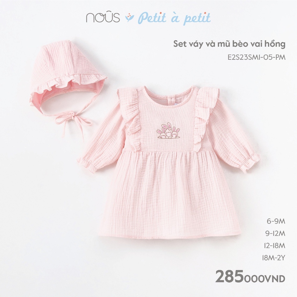 Set váy và mũ bèo vai Hồng - Nous Bình Dương - SPE0212