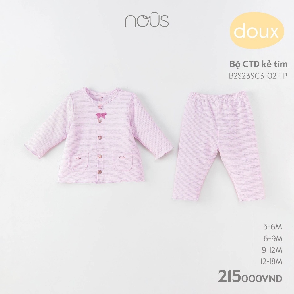 Bộ cài thẳng dài Kẻ Xám - Nous Bình Dương