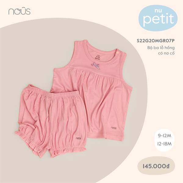 Bộ Quần Áo Trẻ Em Nous Cộc Petit kẻ tím Nu Petit - Nous Bình Dương - Bipbipstore