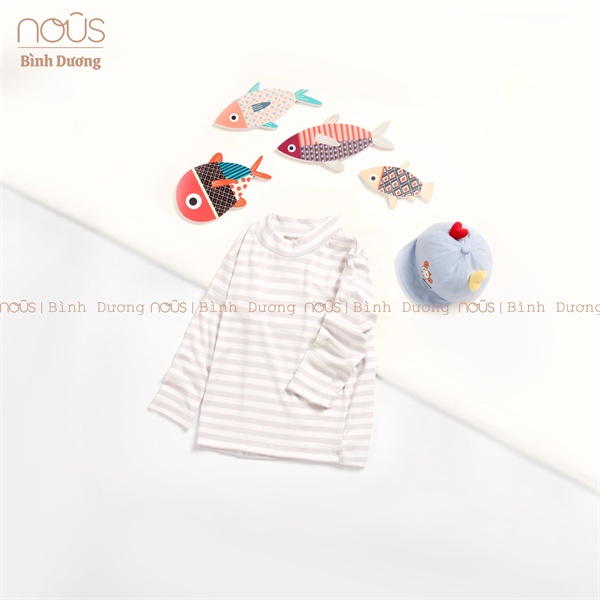 Áo cổ lọ Nous 3cm đến 5cm Nu Petit trắng 3 đến 24 tháng vải mềm mát, thấm hút tốt - Nous Bình Dương - Bipbipstore