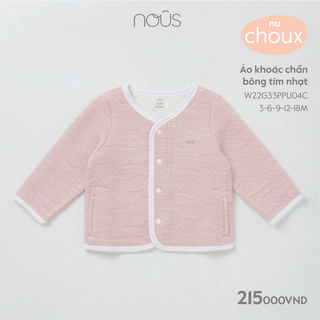 Áo khoác Nous vàng tai thỏ size 3 đến 24 tháng - Nu Choux siêu ấm - Nous Bình Dương - Bipbipstore