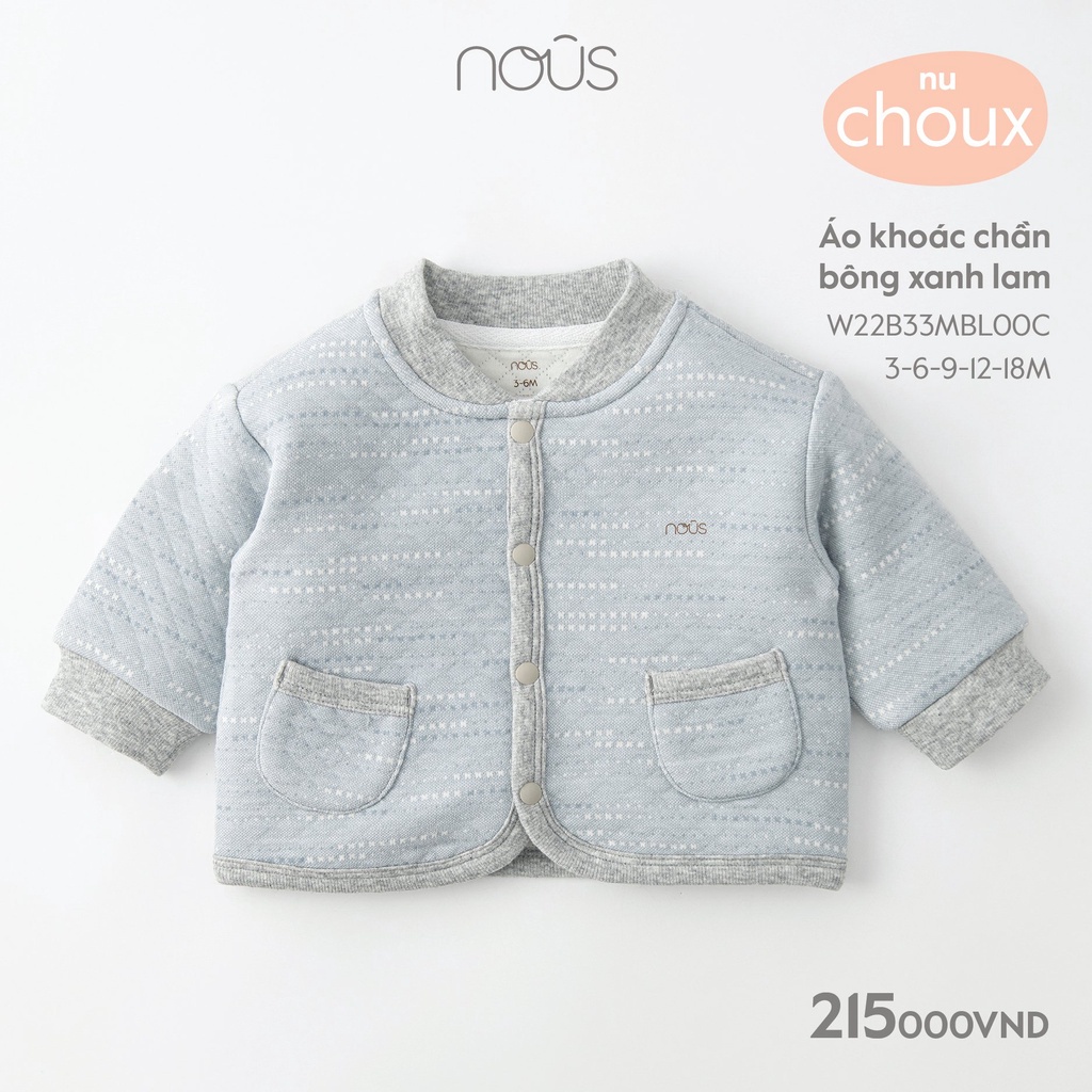 Áo khoác Nous vàng tai thỏ size 3 đến 24 tháng - Nu Choux siêu ấm - Nous Bình Dương - Bipbipstore