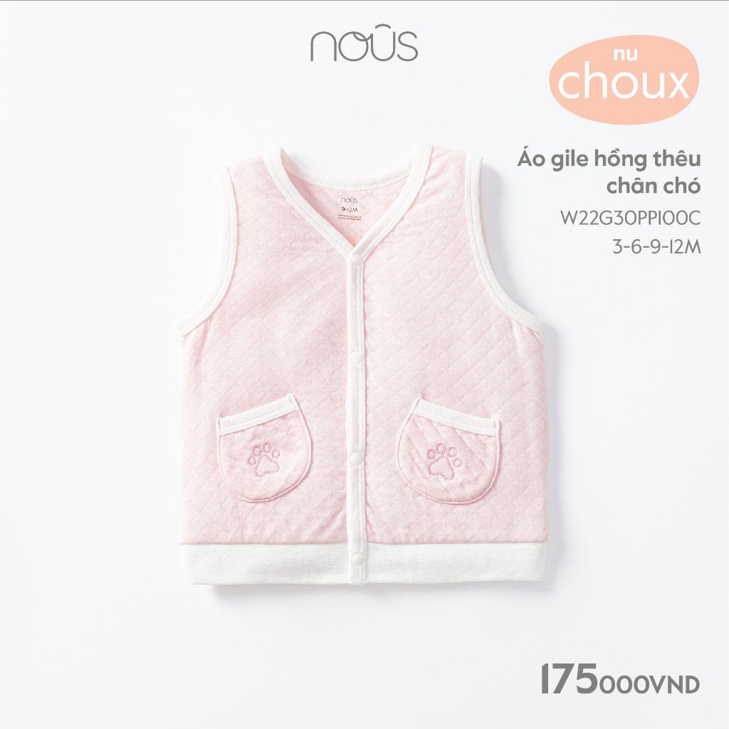 Áo khoác Nous xanh tai thỏ size 3 đến 24 tháng - Nu Choux siêu ấm - Nous Bình Dương - Bipbipstore