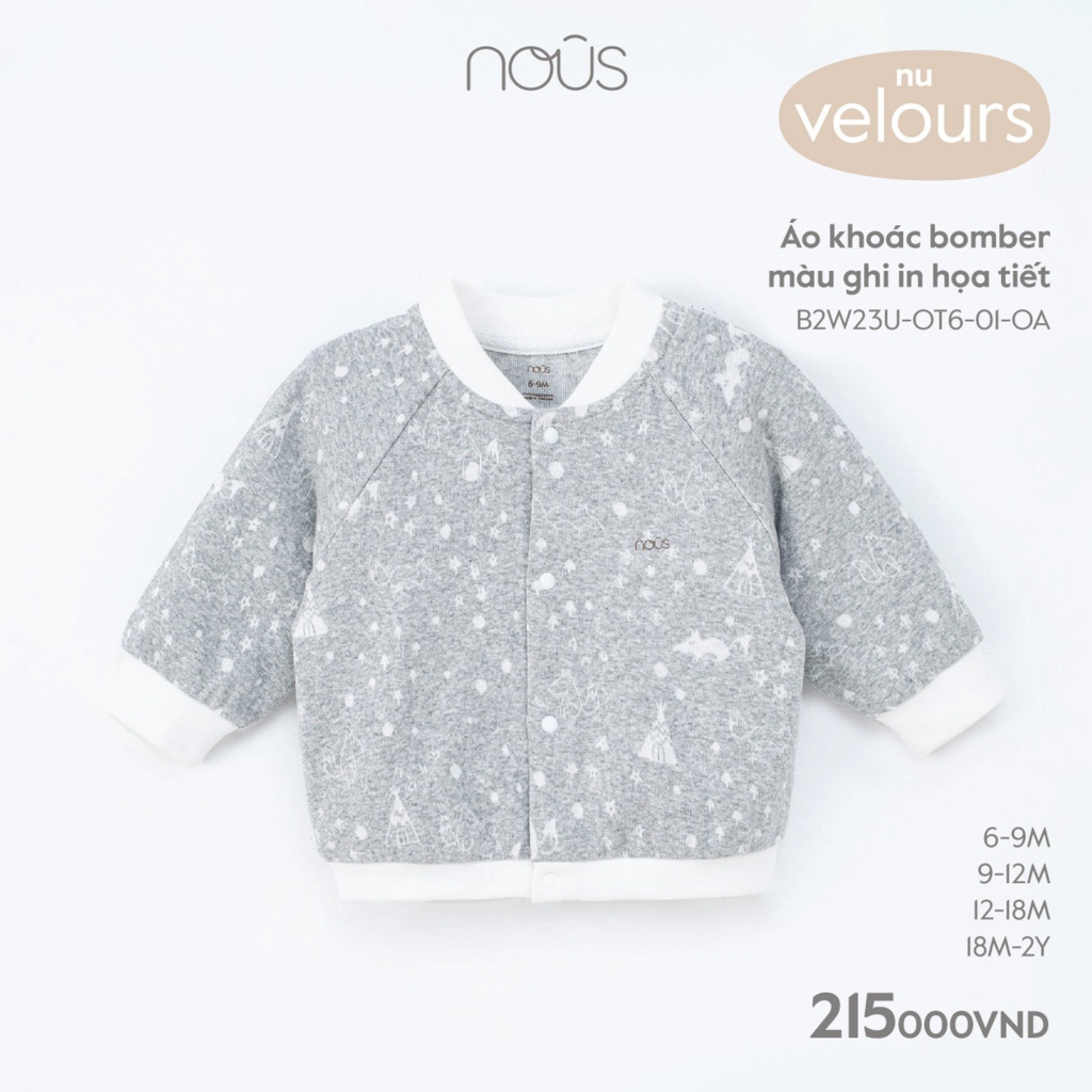 Áo khoác Nous vàng tai thỏ size 3 đến 24 tháng - Nu Choux siêu ấm - Nous Bình Dương - Bipbipstore