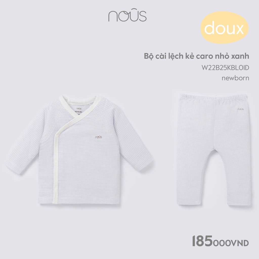 Bộ quần áo sơ sinh nous newborn cài thẳng dài mềm mát đủ màu - Nous Bình Dương - Bipbipstore