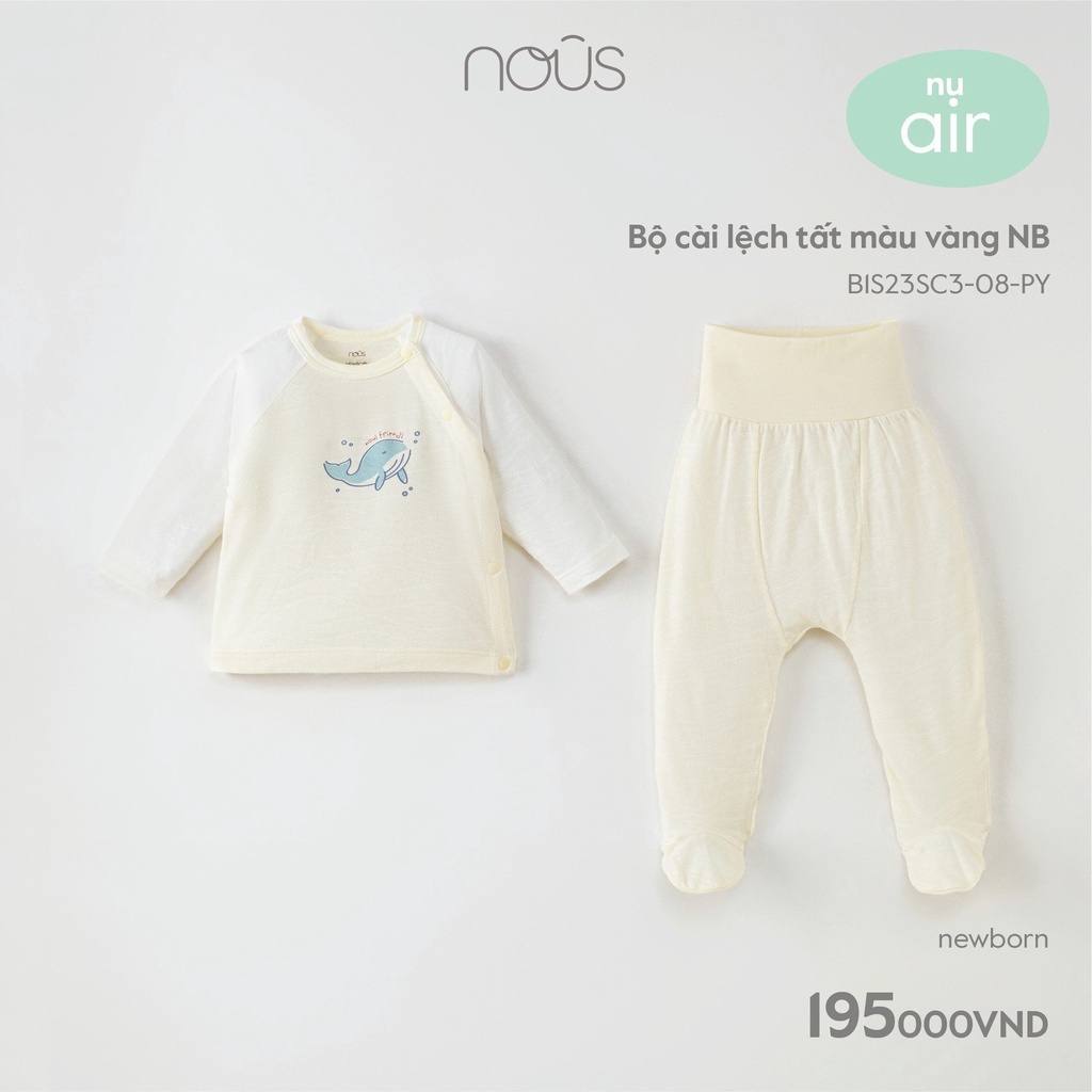 Bộ quần áo sơ sinh nous newborn cài thẳng dài mềm mát đủ màu - Nous Bình Dương - Bipbipstore