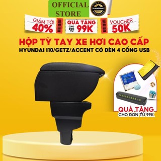Bệ tỳ tay hyundai i10/getz/accent chínhh hãng tangdi 4 cổng usb có đèn mã t012