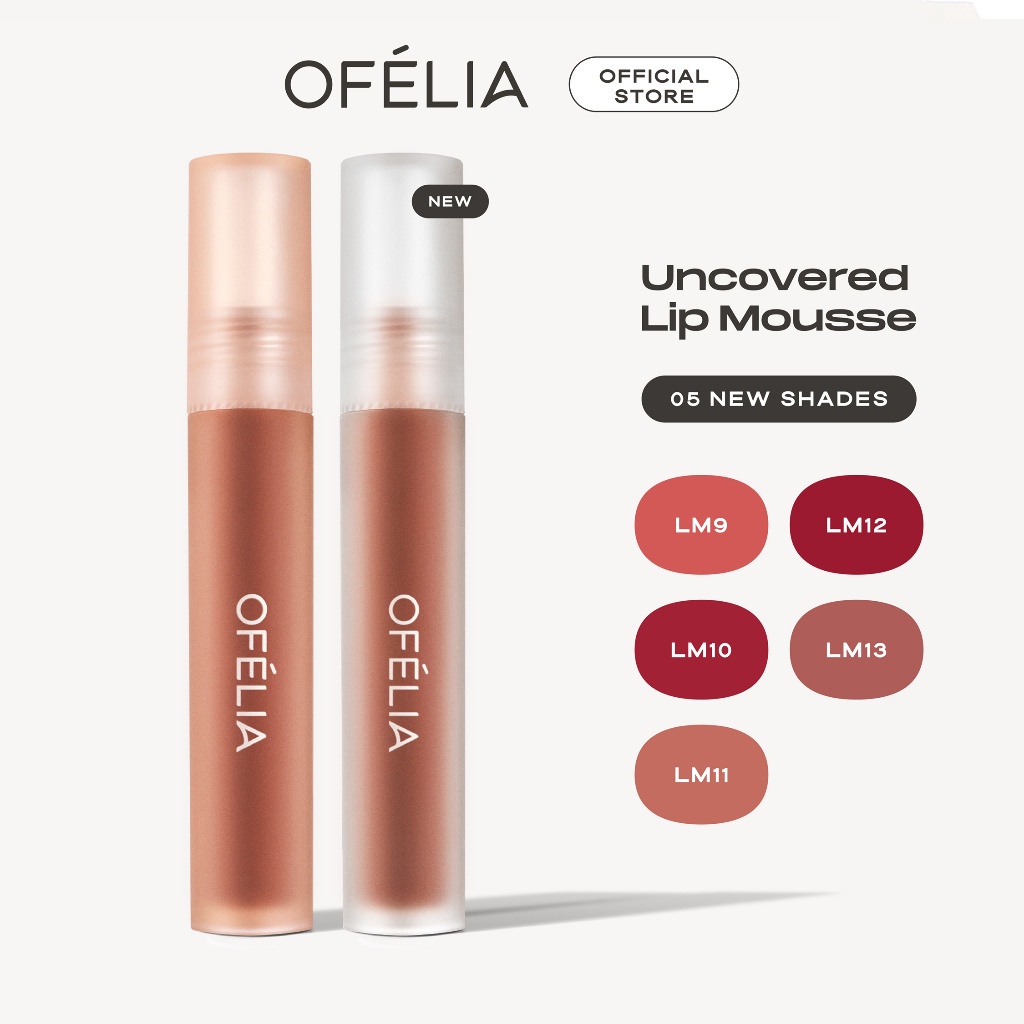 Combo Cushion Và Son OFÉLIA - Uncovered Longwear Cushion + Uncovered Lip Mousse (Date LM4 23/11/2024) (12g x 4.3g)