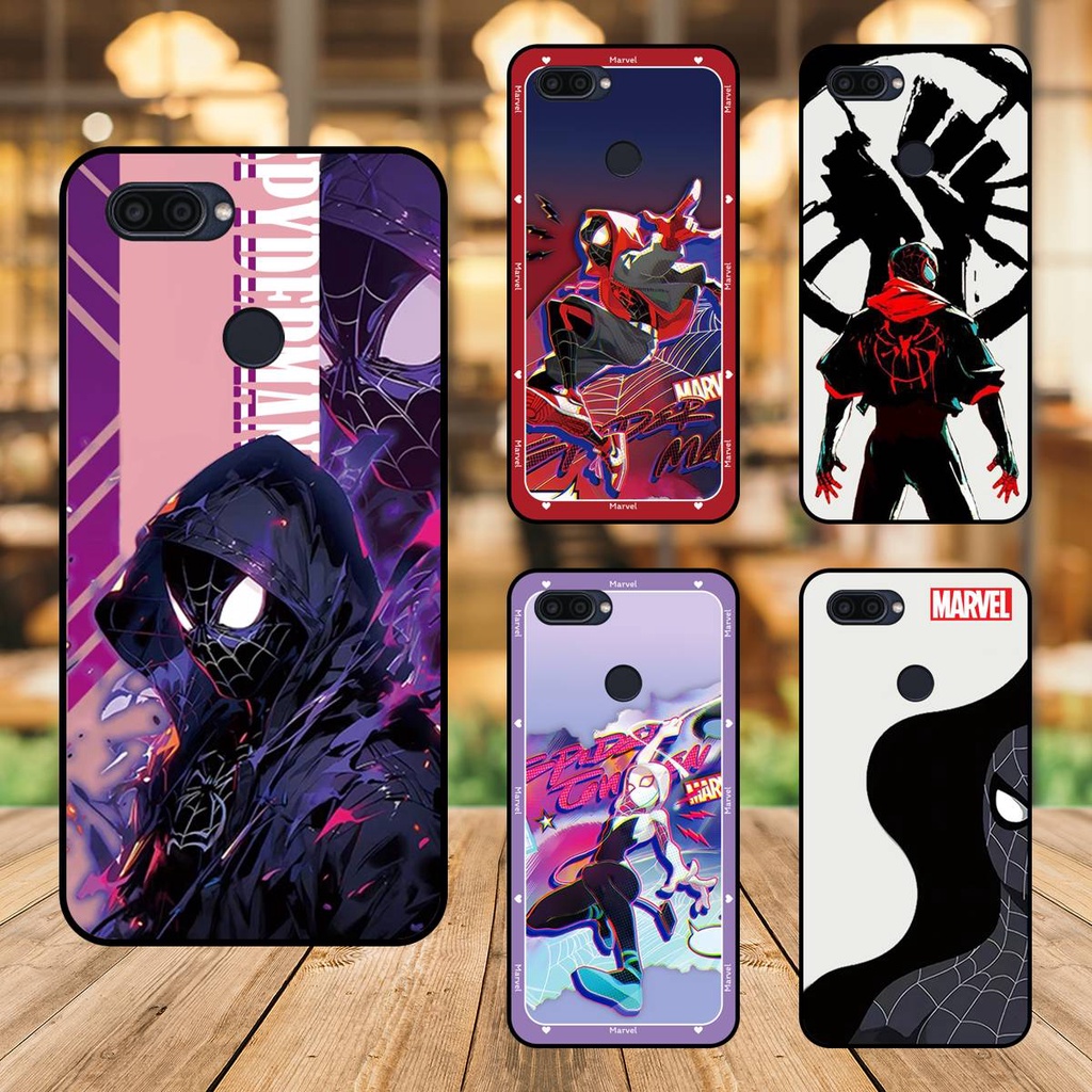 Ốp lưng điện thoại Oppo A12 viền đen Marvel Spider Man
