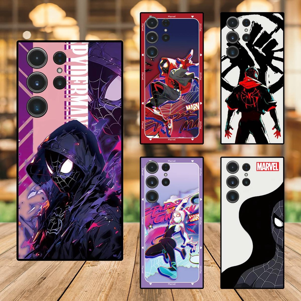 Ốp lưng điện thoại Samsung S23 Ultra viền đen Marvel Spider Man