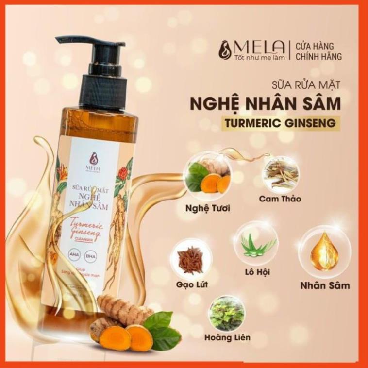 Sữa Rửa Mặt Nghệ Nhân Sâm MELA 200ml !