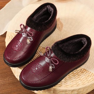 Giày Bông Giữ Ấm Lót Nhung Chống Thấm Nước Cho Bà Mẹ Trung Niên Và Cao Tuổi Mùa Đông