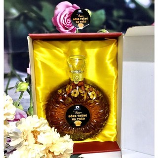  - QUÀ TẶNG ĐÔNG TRÙNG HẠ THẢO NGÂM RƯỢU + TÁO ĐỎ KỶ TỬ CHAI XO 500ML