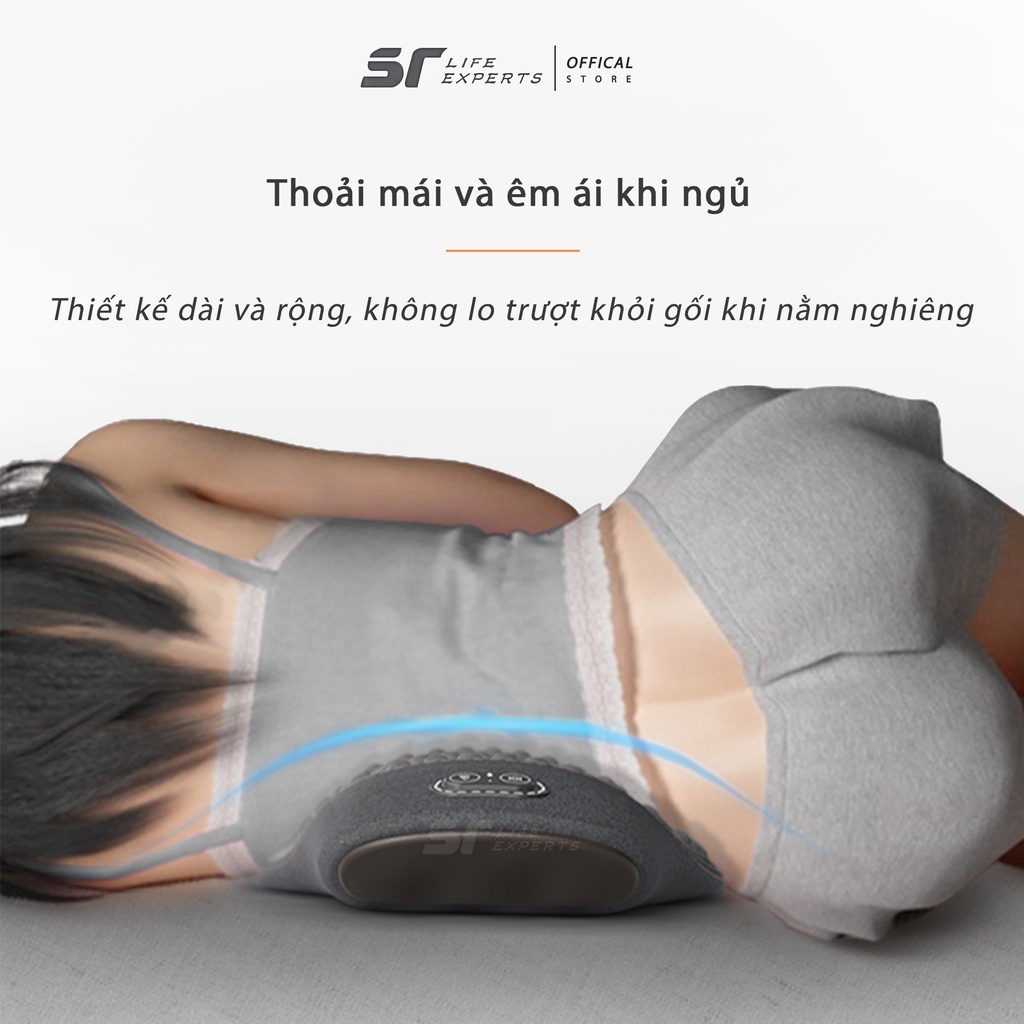 Gối Kê Lưng Sairui Cao Su Non Tích Hợp Massage Chườm Nóng, Đệm Lưng Chống Đau Lưng Giảm Đau Cột Sống