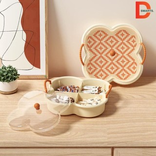 Hộp đựng bánh kẹo, hoa quả có nặp đậy, vách chia ngăn, tay cầm, thiết kế mới 2024