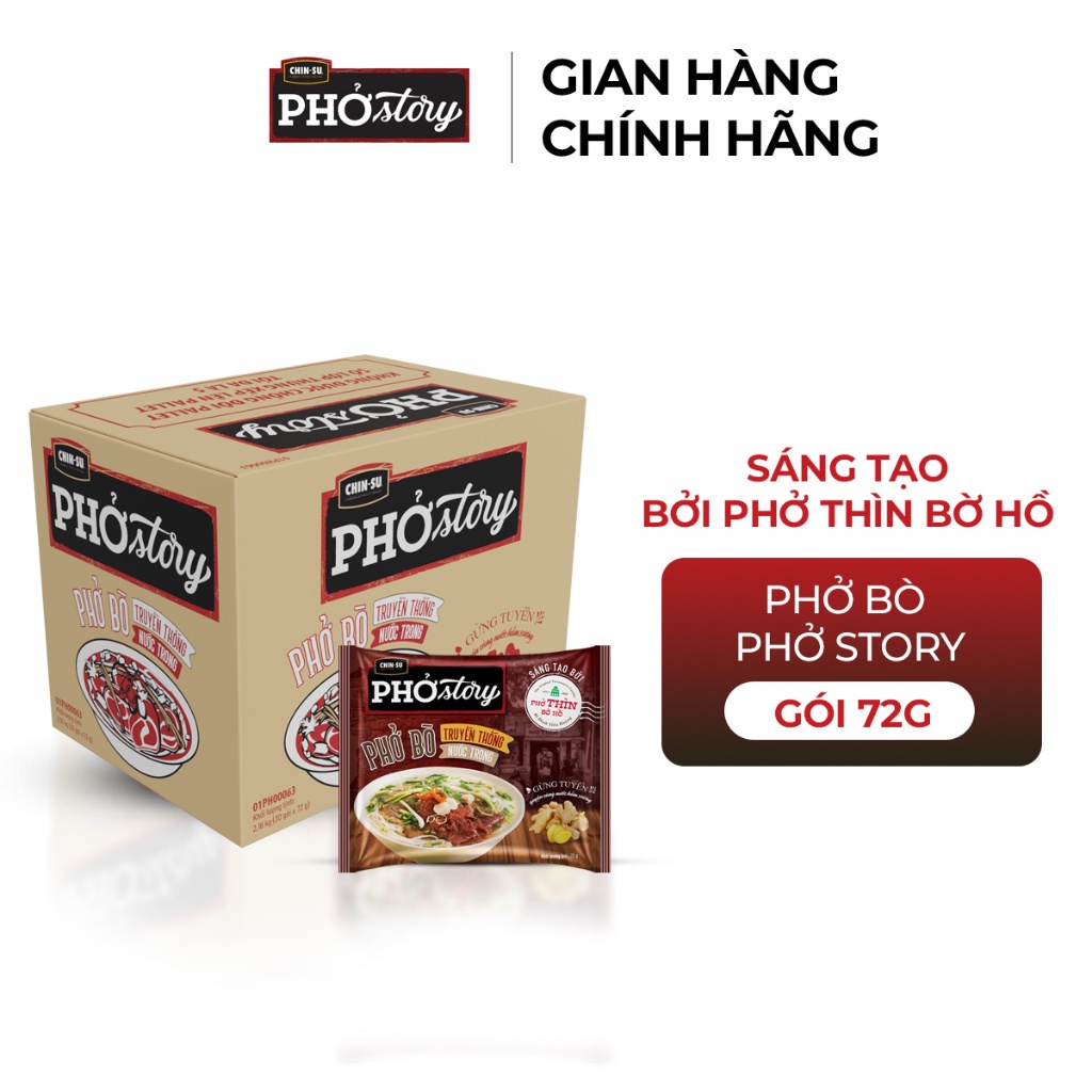 Phở Bò Phở Story  72gr- Thùng 30 Gói x 72gr
