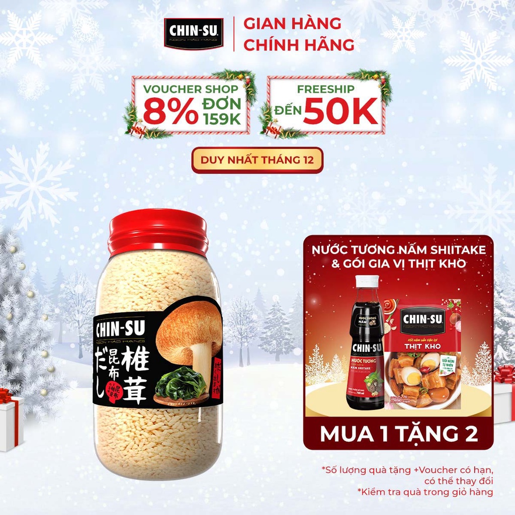 Hạt Nêm CHIN-SU Nấm Shiitake & Tảo Kombu Hộp 450g