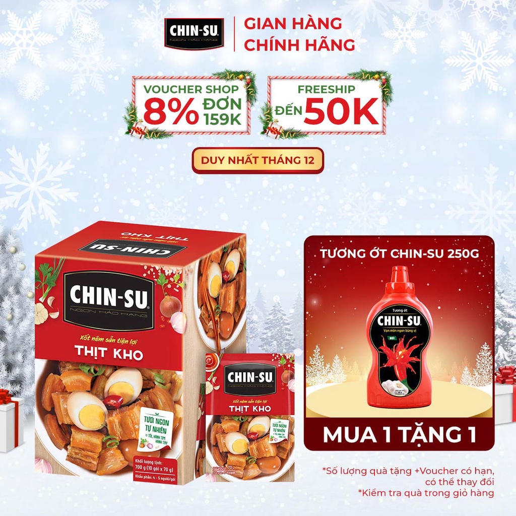 Gia Vị CHIN-SU Hoàn Chỉnh - Xốt Thịt Kho - Hộp 10 Gói x 70g